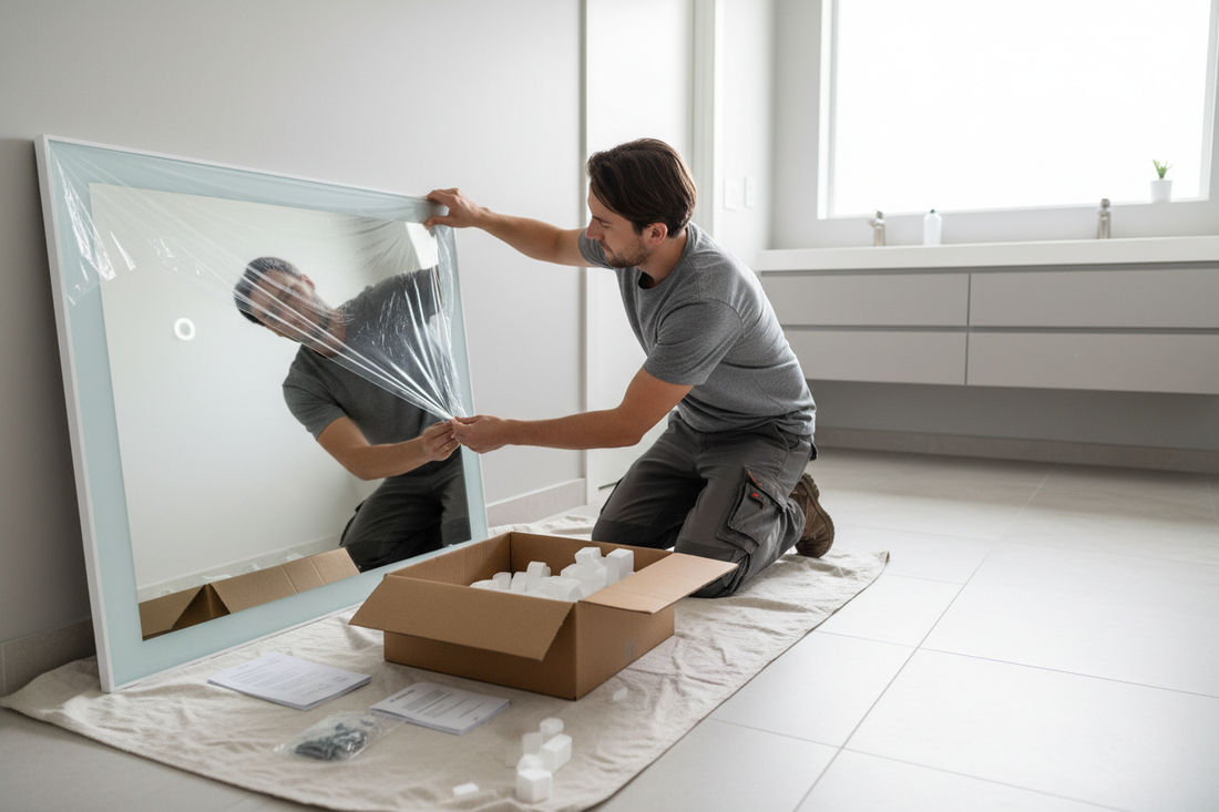 Cómo instalar un espejo LED en el baño