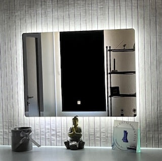 Espejo LED Tricolor Touch con Cenefa Chorro Perimetral