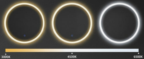 Espejo LED Media Luna Tricolor con Sensor Touch