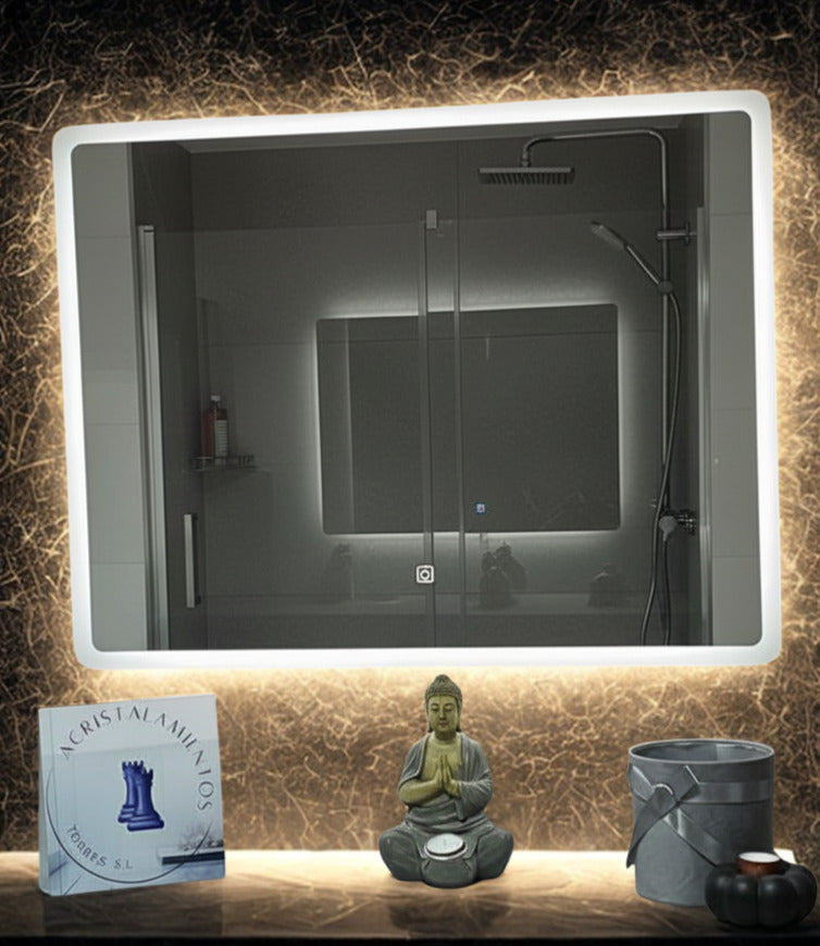 Espejo LED Tricolor Touch Cenefa Perimetral