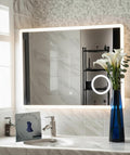 Espejo LED Rectangular Touch Tricolor 80x60 cm con Lupa